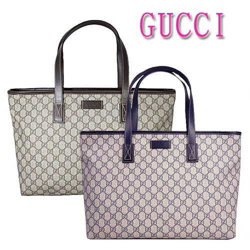 GUCCI PVC 
LOGO圖紋購物肩背包