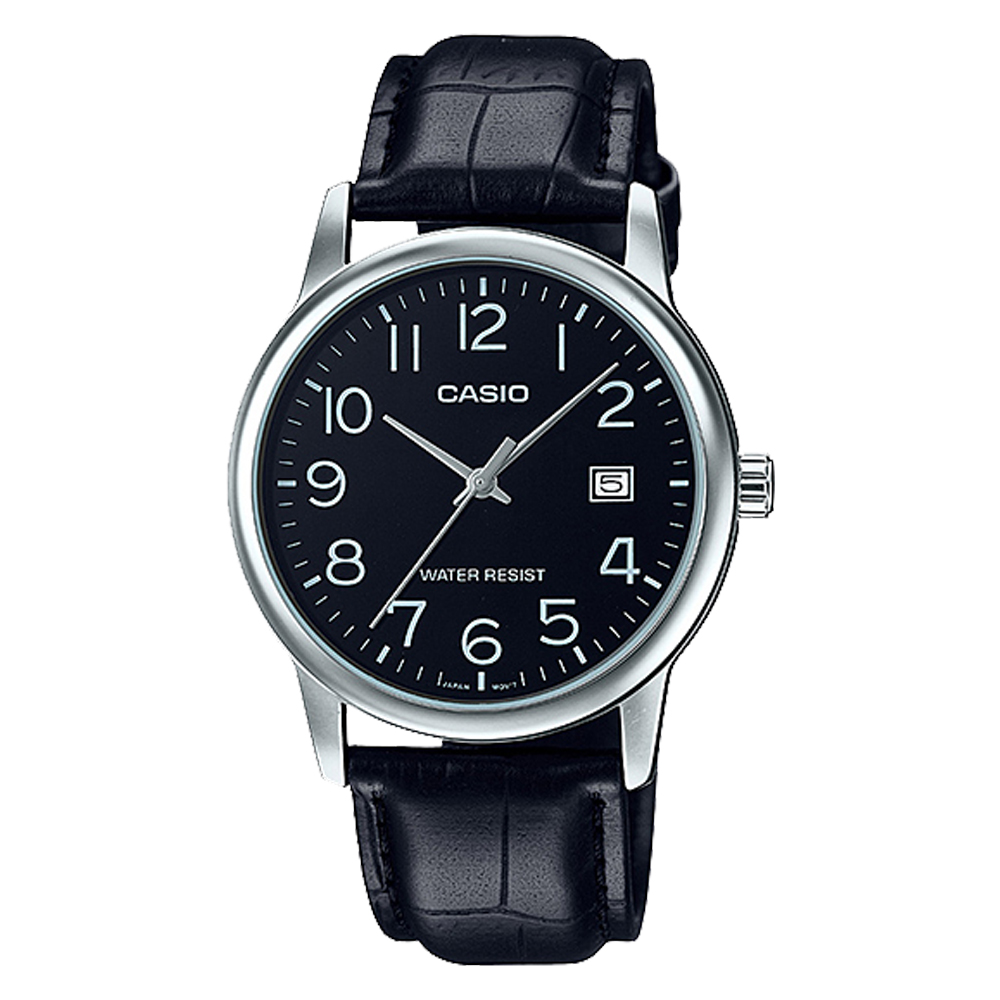 CASIO 卡西歐 指針男錶 皮革錶帶 防水 日期顯示 MTP-V002L-1B