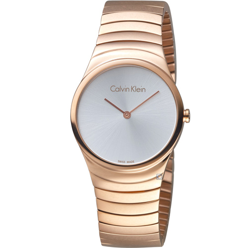 ck Calvin Klein極簡石英錶 K8A23646 玫瑰金色