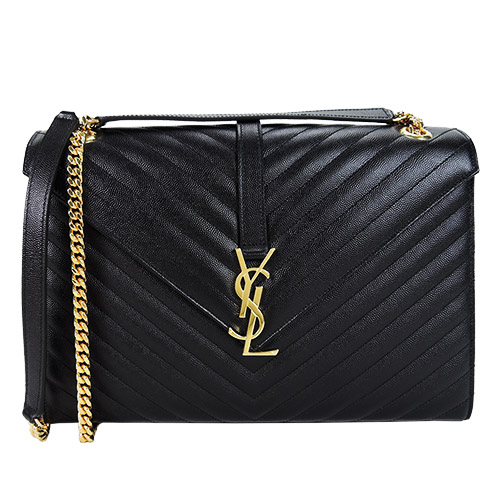 YSL 
V字格紋鏈帶二用包
