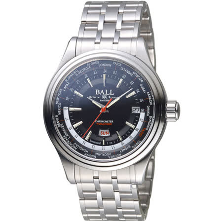 BALL波爾Trainmaster Worldtime天文台認證機械腕錶 GM2020D-S2CJ-BK