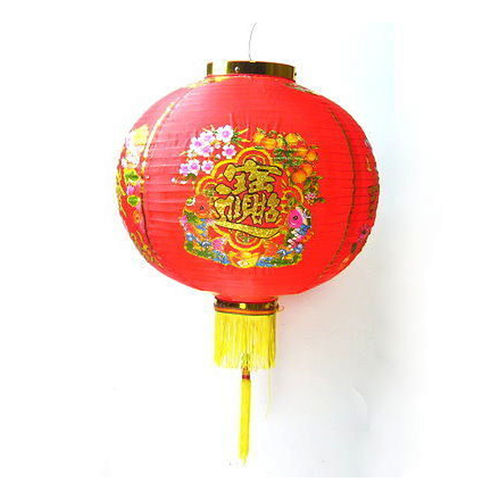 【摩達客】農曆春節元宵【16吋招財進寶大紅綢布燈籠】(一組兩入不含燈)
