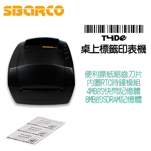 SBARCO T4DE豪華型桌上條碼標籤印表機(冷凍食品廠可用，碳帶等耗材需另購)