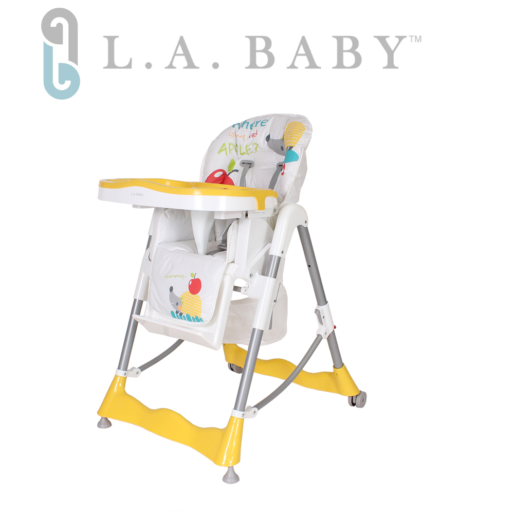 【美國 L.A. Baby】多功能高腳餐椅-腳踏不可調款(3色選購藍色、黃色、綠色)