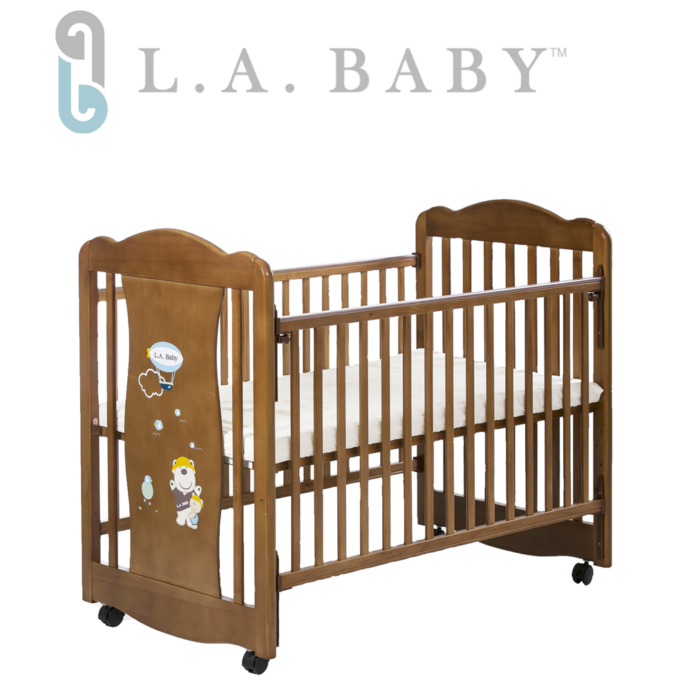 L.A. Baby 美國加州貝比 奧蘭多嬰兒搖擺大床/原木床/童床(淺咖啡色)