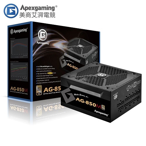 美商艾湃電競 Apexgaming AG-850M 850W 金牌全模組 電源供應器