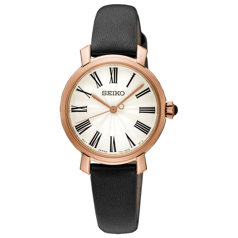 SEIKO 精工 石英女錶 皮革錶帶 防水50米 SRZ500P1