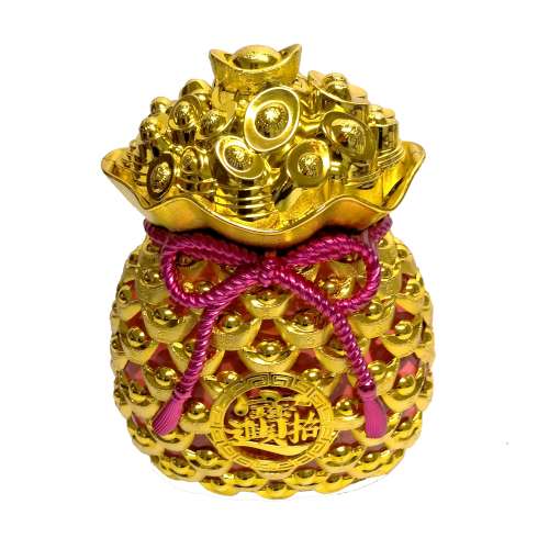 【摩達客】農曆春節新年元宵 {簍空招財金元寶金錢如意袋糖果盒} 擺飾/桌飾/收納盒