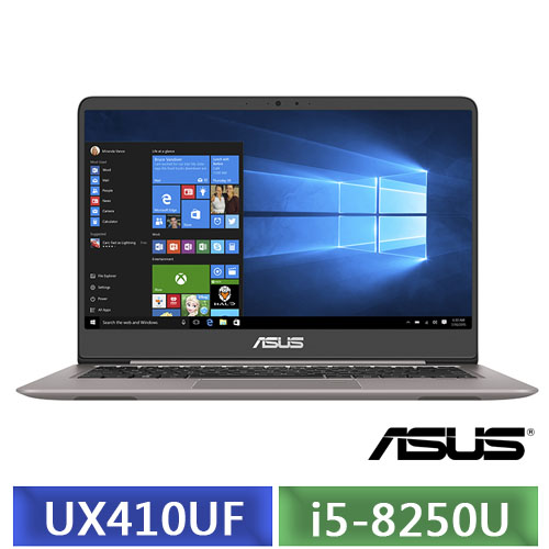 ASUS UX410UF-0043A8250U 石英灰 (i5-8250U/14吋FHD/4G/256G SSD/MX 130 2G獨顯/Win10)