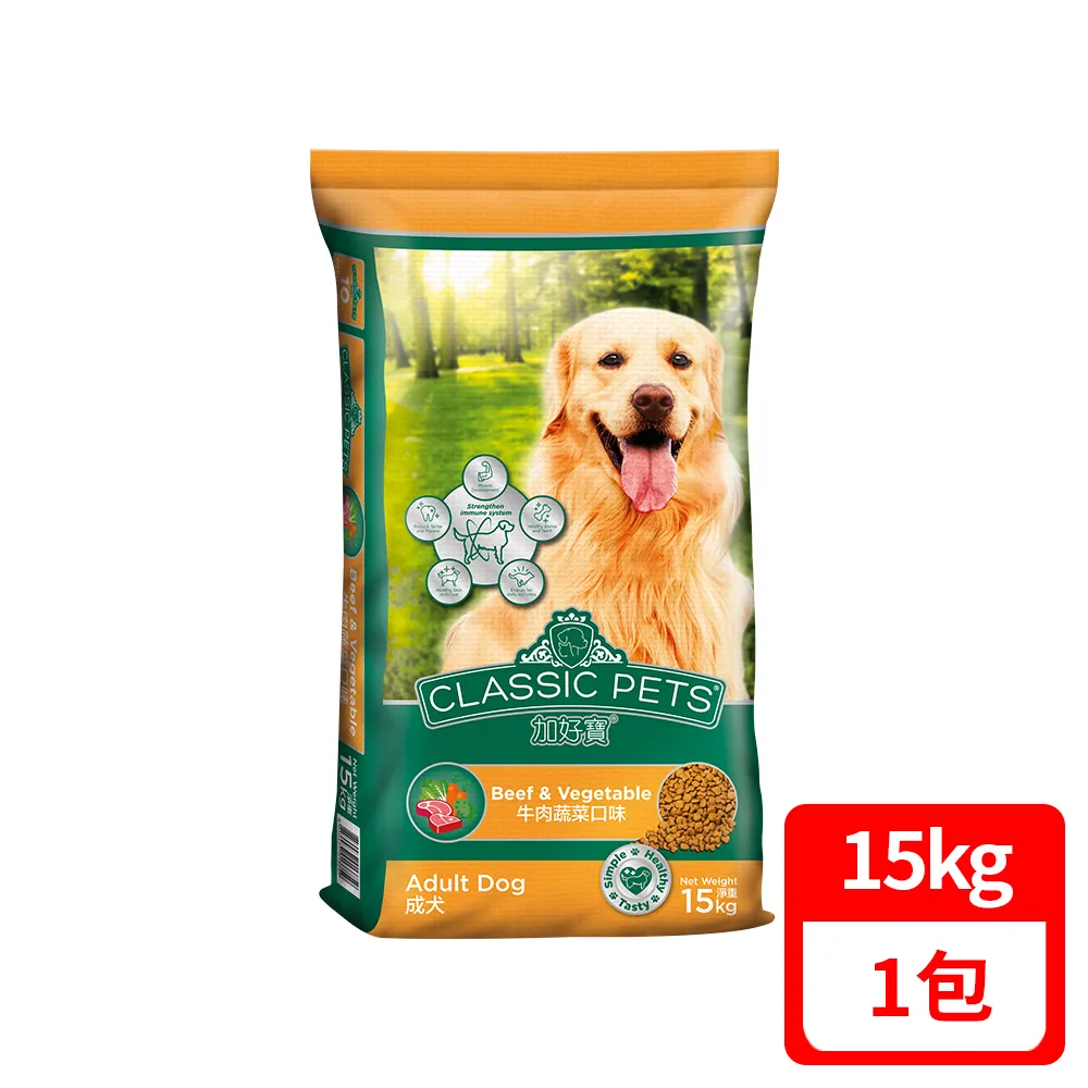 Classic Pets 加好寶乾狗糧-牛肉蔬菜口味 15KG