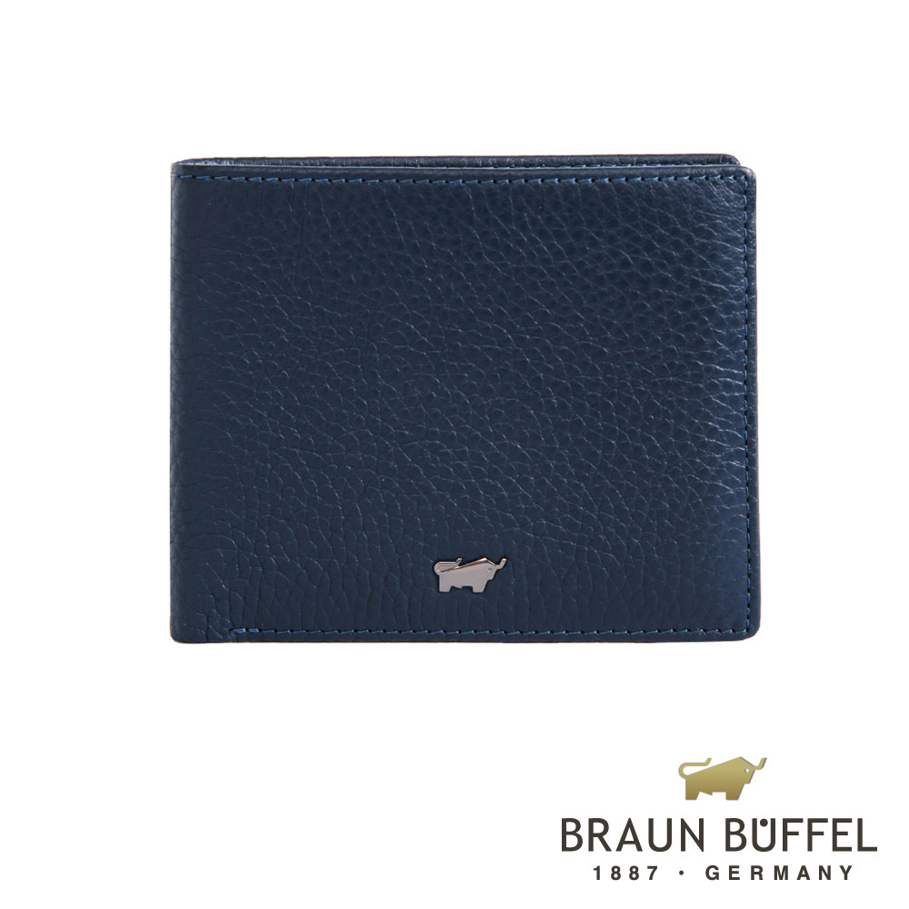 【BRAUN BUFFEL】德國小金牛-佩雅系列8卡皮夾(沉穩藍)BF303-313-MAR