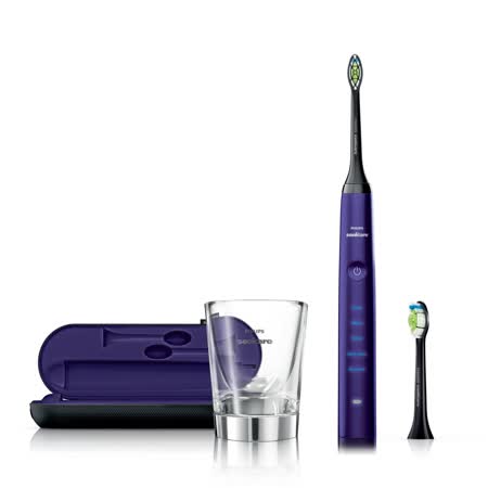 加碼送專用刷頭一入+指甲修容組【飛利浦 PHILIPS】DiamondClean 鑽石靚白音波震動牙刷 迷幻紫 (HX9372)