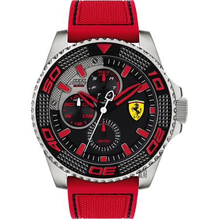 scuderia ferrari 法拉利 kers日历手表-灰x红/48mm 0830469