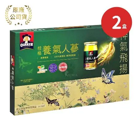 QUAKER 桂格 養氣人蔘無糖禮盒X2盒 無添加糖配方(60ml*12瓶/盒)