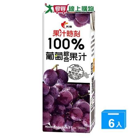 果汁時刻100%葡萄汁200ml*6