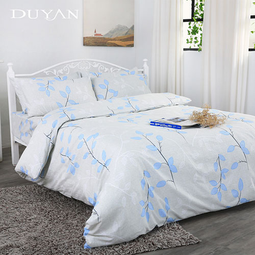 《DUYAN 竹漾》台灣製 100%頂級純棉雙人四件式鋪棉兩用被床包組-珍葉典藏