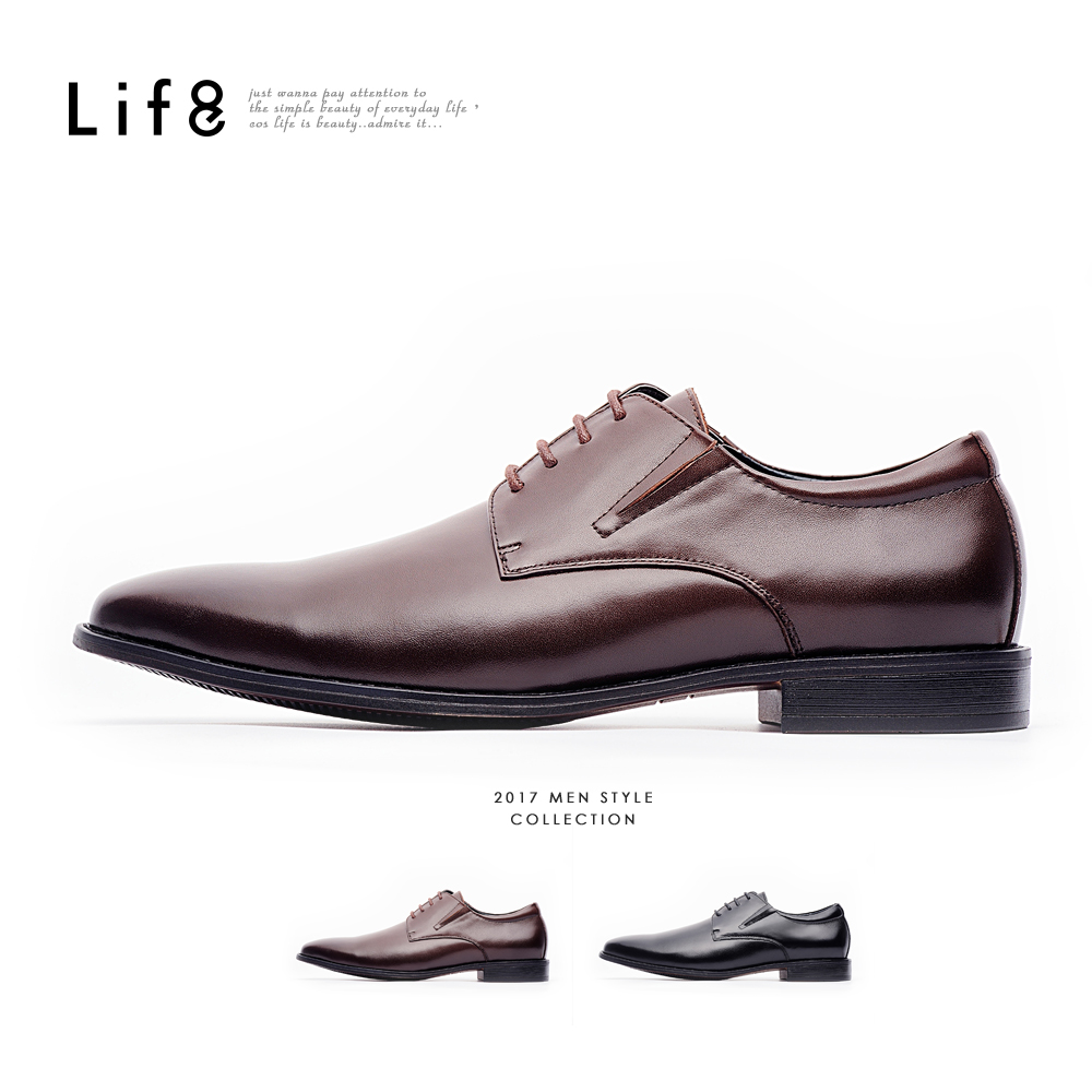【Life8】Formal 牛皮 簡約風格 雙色感德比皮鞋-09833-咖色