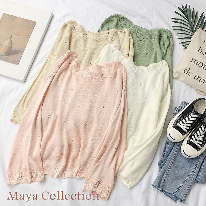 Maya Collection
針織縷空薄料罩衫-4色