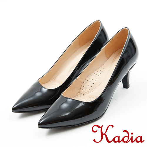 Kadia.氣質素面羊皮尖頭高跟鞋(8003-94黑色)