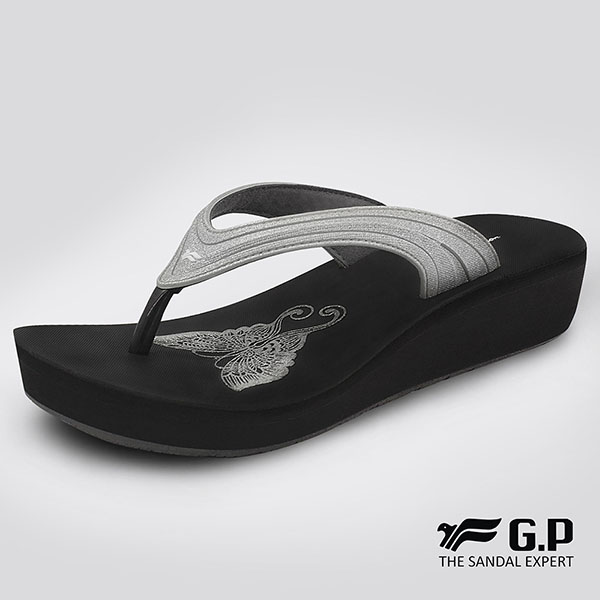 【G.P 女款亮蔥厚底夾腳拖鞋】G8523W-銀色(SIZE:35-39 共四色)