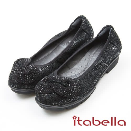 itabella.璀璨耀眼水鑽羊皮包鞋(7588-91黑色)