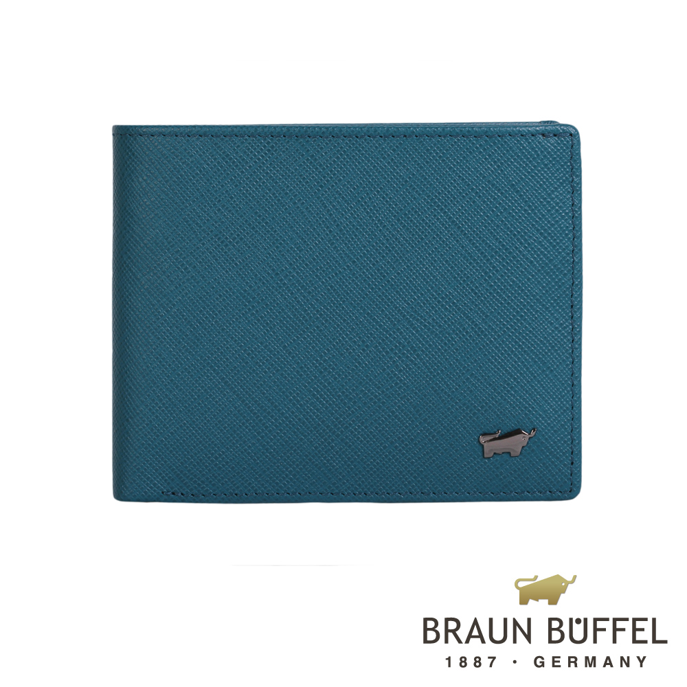 【BRAUN BUFFEL】德國小金牛洛非諾-C系列4卡零錢袋皮夾(蔚藍)BF307-315-AZU