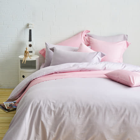 Cozy inn 簡單純色-丁香紫-200織精梳棉三件式被套床包組