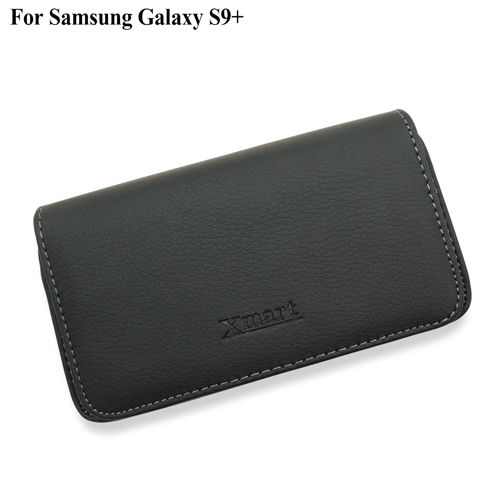 Xmart for Samsung Galaxy S9+ 柔軟紋腰掛隱形磁扣皮套