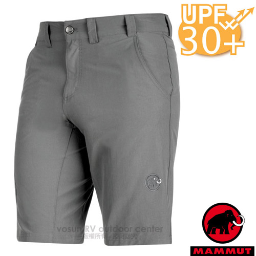 【瑞士 MAMMUT 長毛象】Hiking Shorts 男新款 彈性透氣休閒運動短褲(UPF30抗UV).輕量機能褲/DWR 防潑水/11220-0051 鈦金灰