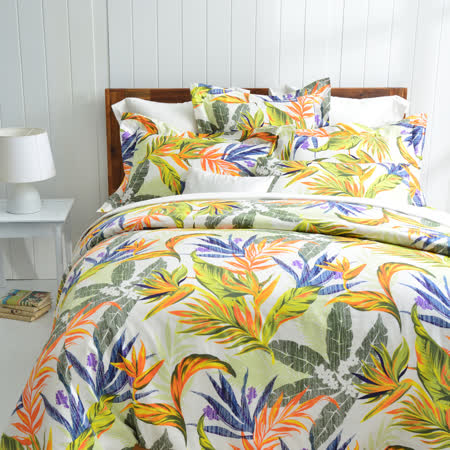 Cozy inn 天堂-綠 300織精梳棉四件式兩用被床包組