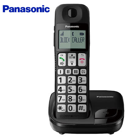 Panasonic國際牌 數位無線電話機 KX-TGE110(公司貨)黑色