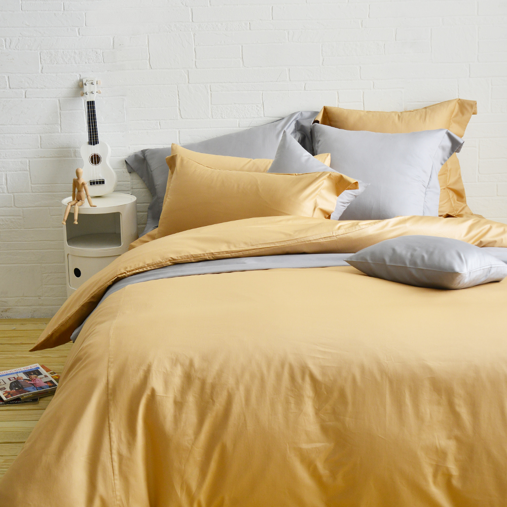 Cozy inn 極致純色-焦糖棕-300織精梳棉四件式被套床包組(加大)