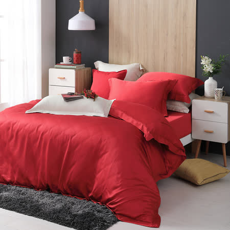 Cozy inn  天絲-西班牙紅 四件式兩用被套床包組(雙人)