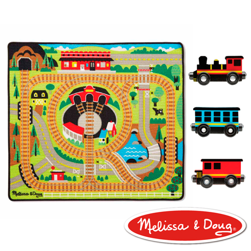 美國瑪莉莎 Melissa & Doug 交通遊戲 - 可愛火車環繞鐵路地墊組