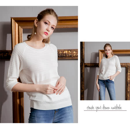 玄太
特色織紋針織上衣(白)