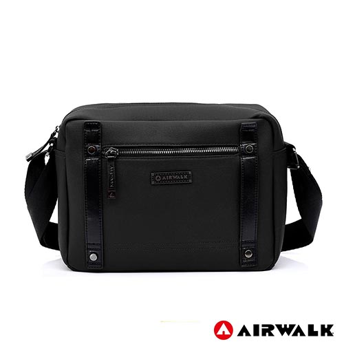 AIRWALK -英倫風華黑金側背包-黑色