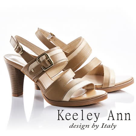 Keeley Ann
撞色拼接真皮高跟涼鞋