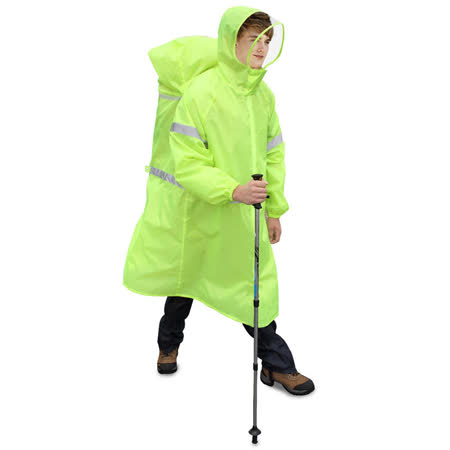 PUSH!戶外休閒用品雨衣登山雨衣背包雨衣連體雨衣P104綠色S