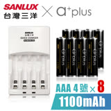 SANLUX三洋 X a+plus充電組(附4號1100mAh電池8入)