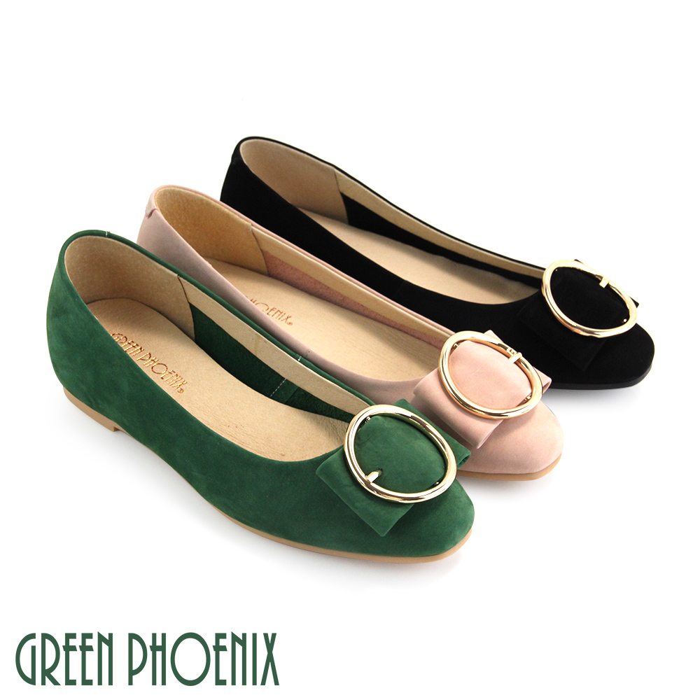 GREEN PHOENIX
寬版麂皮平底娃娃鞋