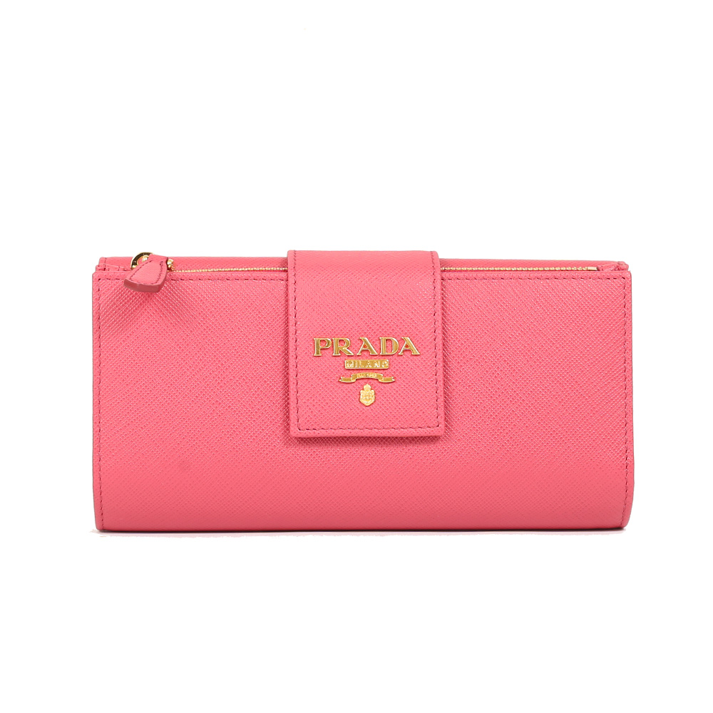 PRADA LOGO防刮
皮革多卡釦式長夾