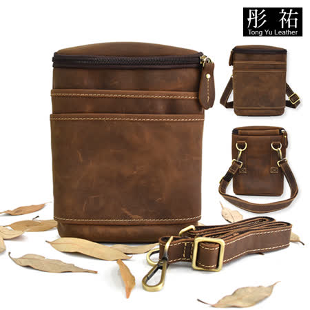 【彤祐TongYu】
瘋馬皮復古手工兩用腰包