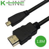 K-Line Micro HDMI to HDMI 4K影音傳輸線( 1.8M/2入組)