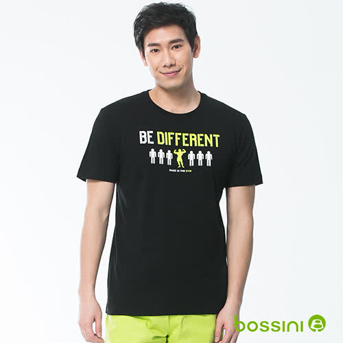 男裝-印花短袖T恤 26黑