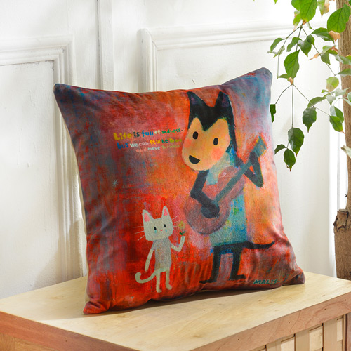 義大利Fancy Belle X Malis《為你加油》麂皮靠墊 45*45CM