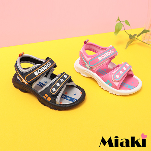 【Miaki】童鞋.仲夏亮彩輕底休閒涼鞋 (粉色 / 藍色)
