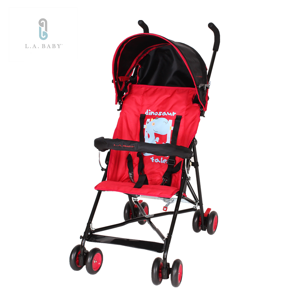 L.A. Baby 美國加州貝比 亮彩輕便嬰兒手推車(魔力紅)