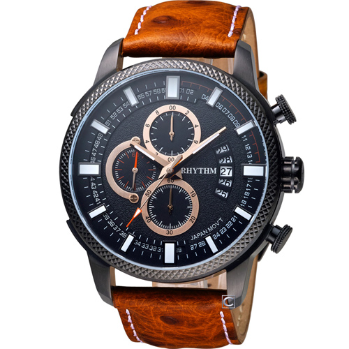 日本 麗聲錶 RHYTHM  都會叢林粗曠型腕錶 SI1607L03