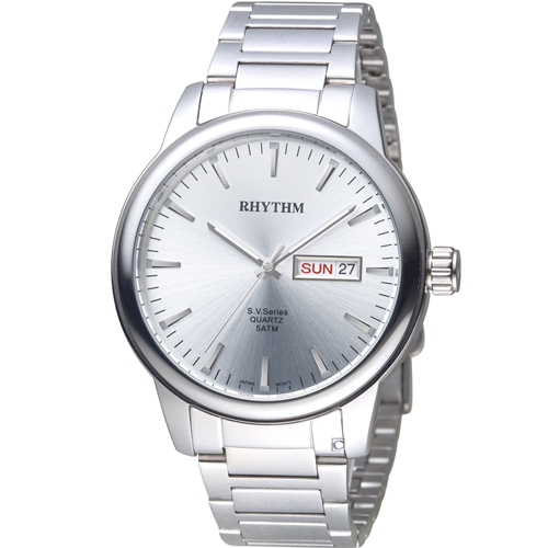 日本麗聲錶 RHYTHM 沈穩內斂品味紳士錶 GS1605S01