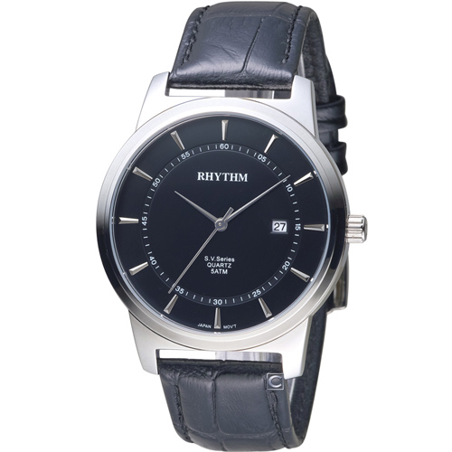 日本麗聲錶 RHYTHM 沈穩內斂品味紳士錶 GS1601L02
